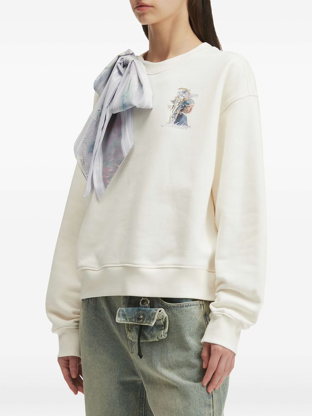 Musium Div. Scarf-detail Sweatshirt In Multi