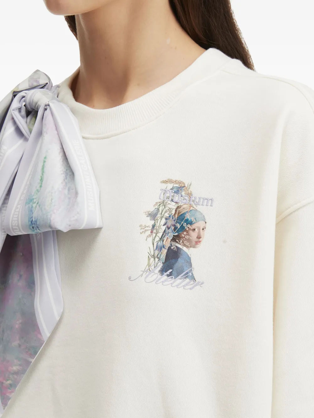 Musium Div. Scarf-detail Sweatshirt In Multi