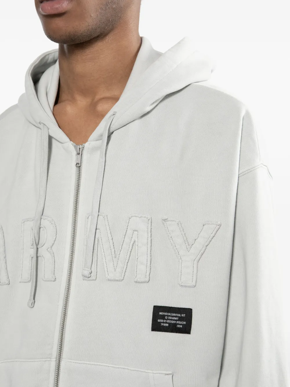 izzue Hoodie met logopatch Grijs