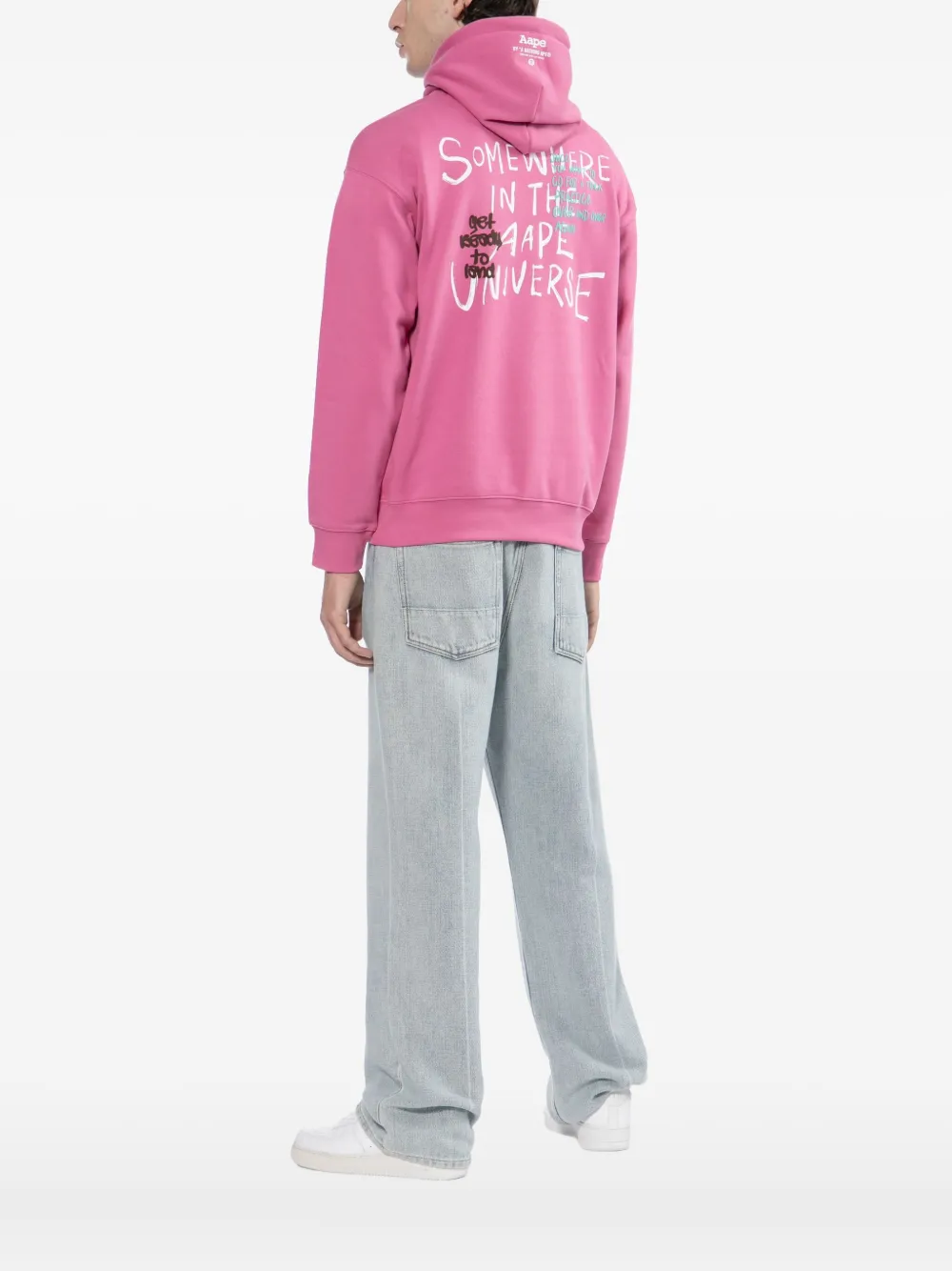 Aape By A Bathing Ape Moonface Hoodie In Pink
