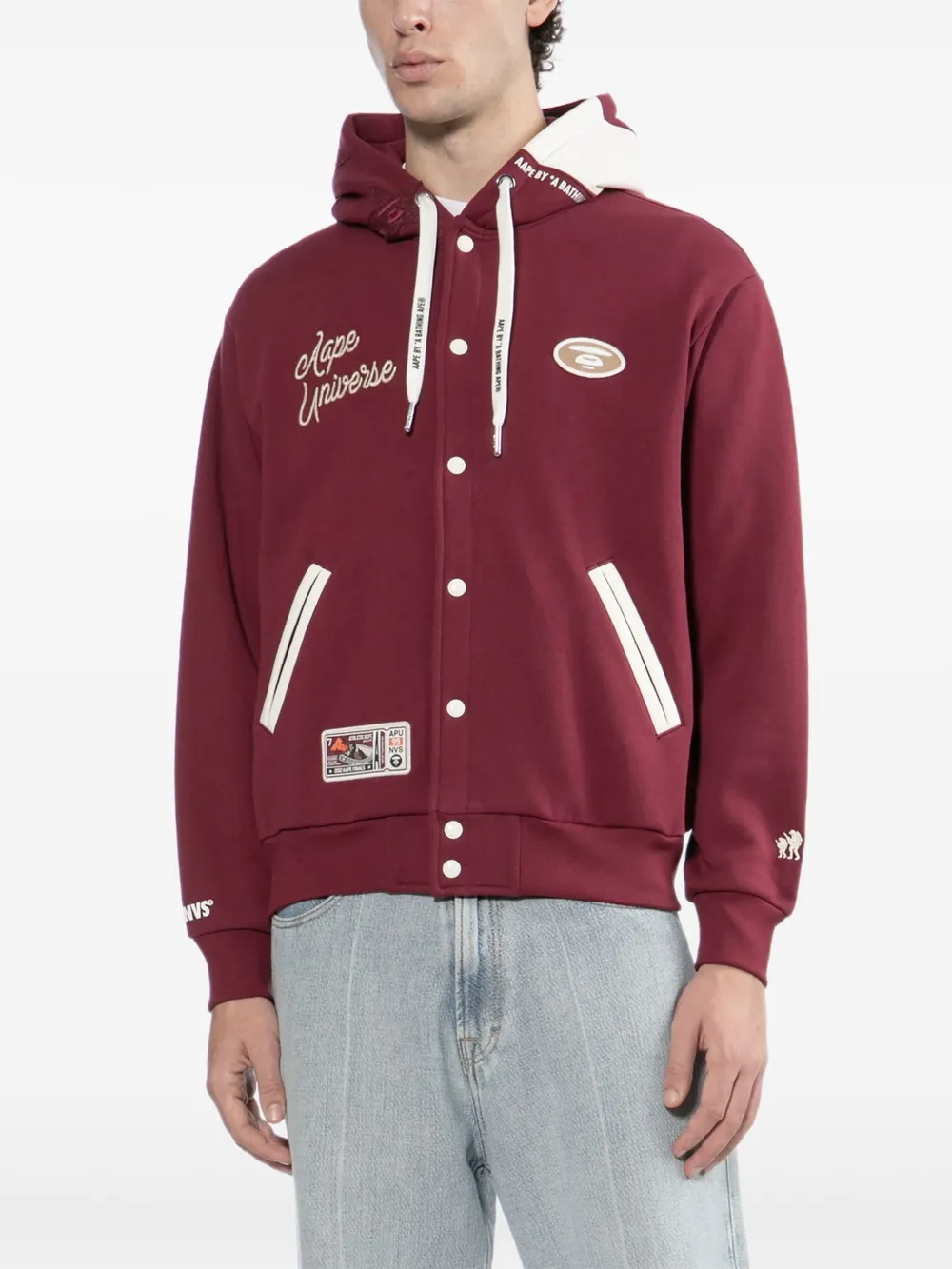Aape By A Bathing Ape Moonface Bomber Jacket In Red