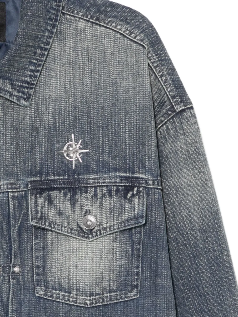 FIVE CM Denim jack met logo Blauw