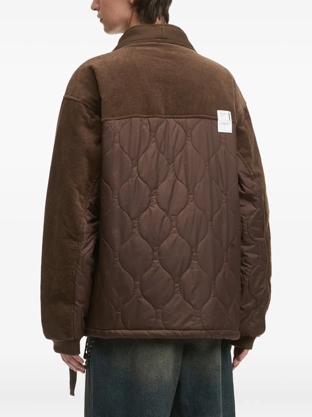 Musium Div. Corduroy Quilted-panel Jacket In Brown