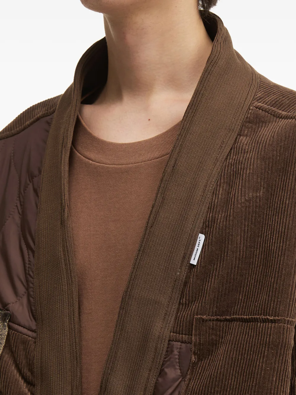 Musium Div. Corduroy Quilted-panel Jacket In Brown