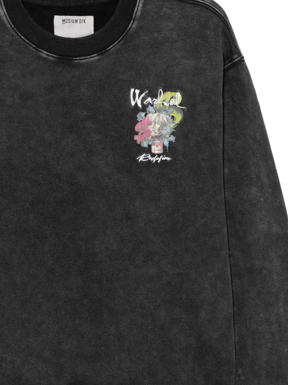 Musium Div. Sweater met print Zwart