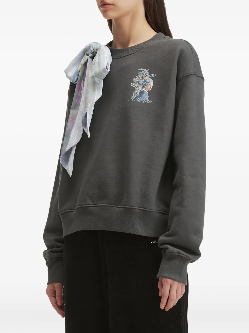 Musium Div. Scarf-detail Sweatshirt In Black