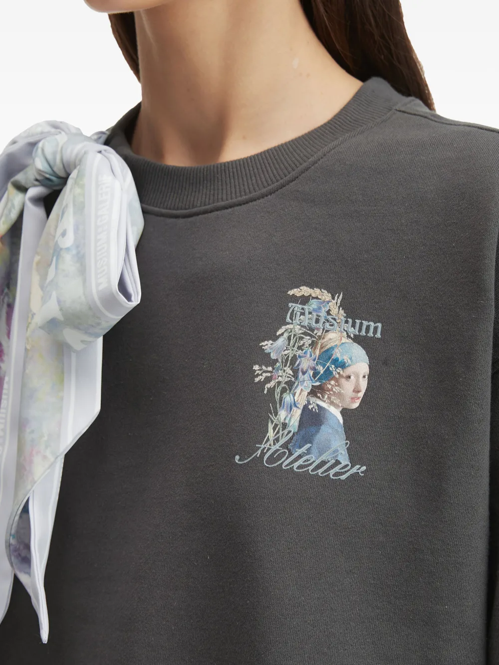 Musium Div. Scarf-detail Sweatshirt In Black