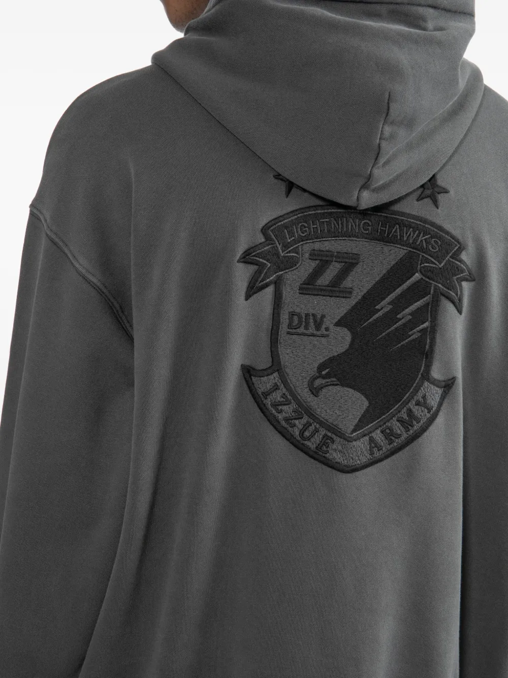 izzue Hoodie met geborduurd logo Grijs