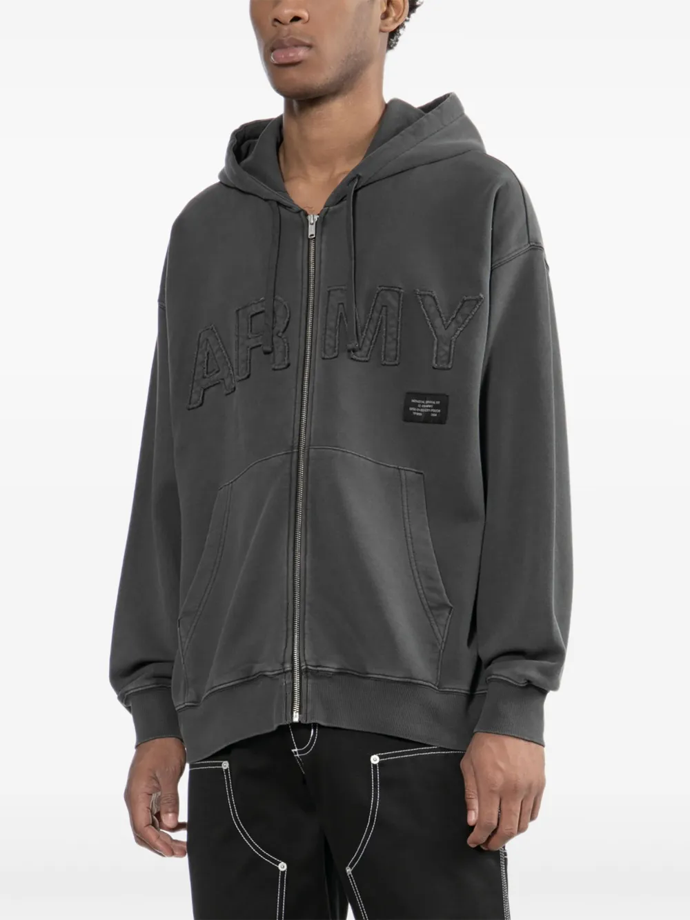 izzue Hoodie met geborduurd logo Grijs