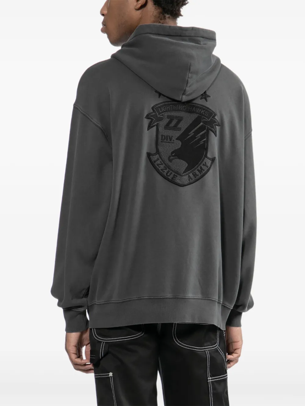 izzue Hoodie met geborduurd logo Grijs