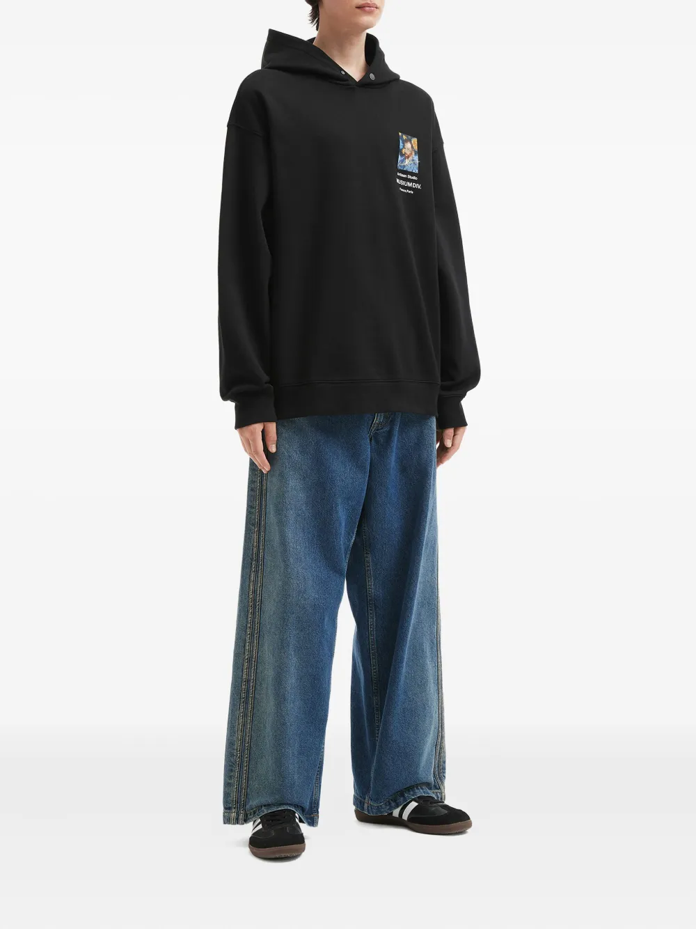 Musium Div. Pixel-print Hoodie In Black