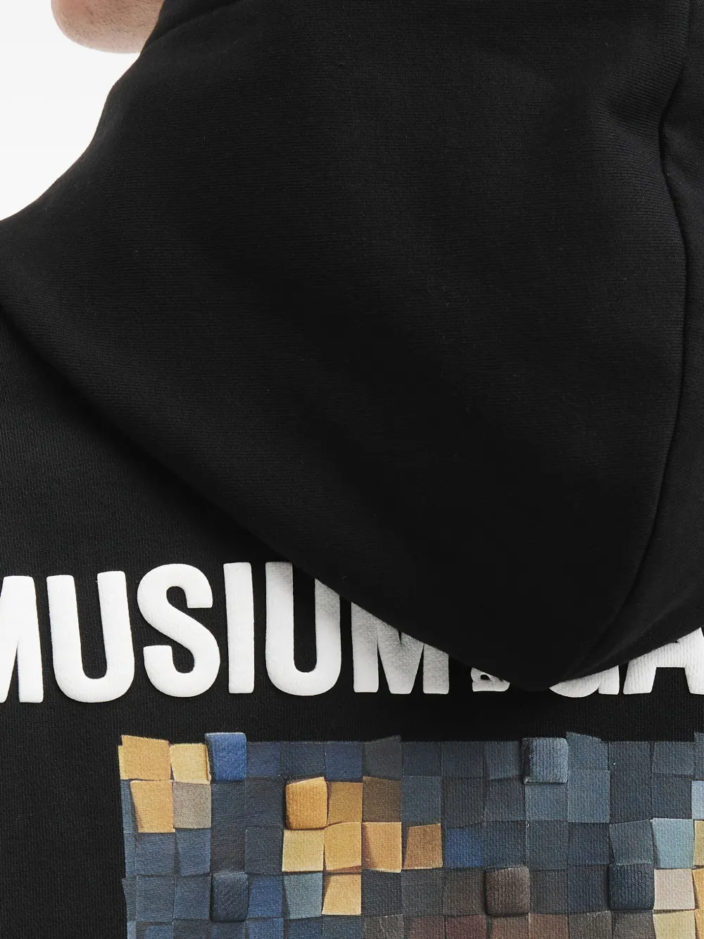 Musium Div. Pixel-print Hoodie In Black