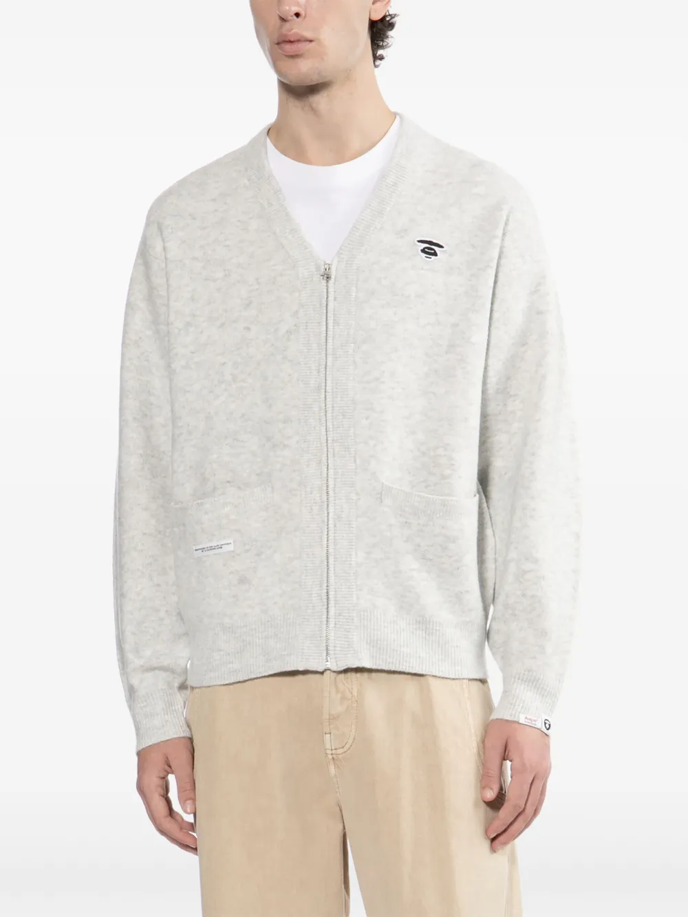 Aape By A Bathing Ape Moonface Cardigan In Gray
