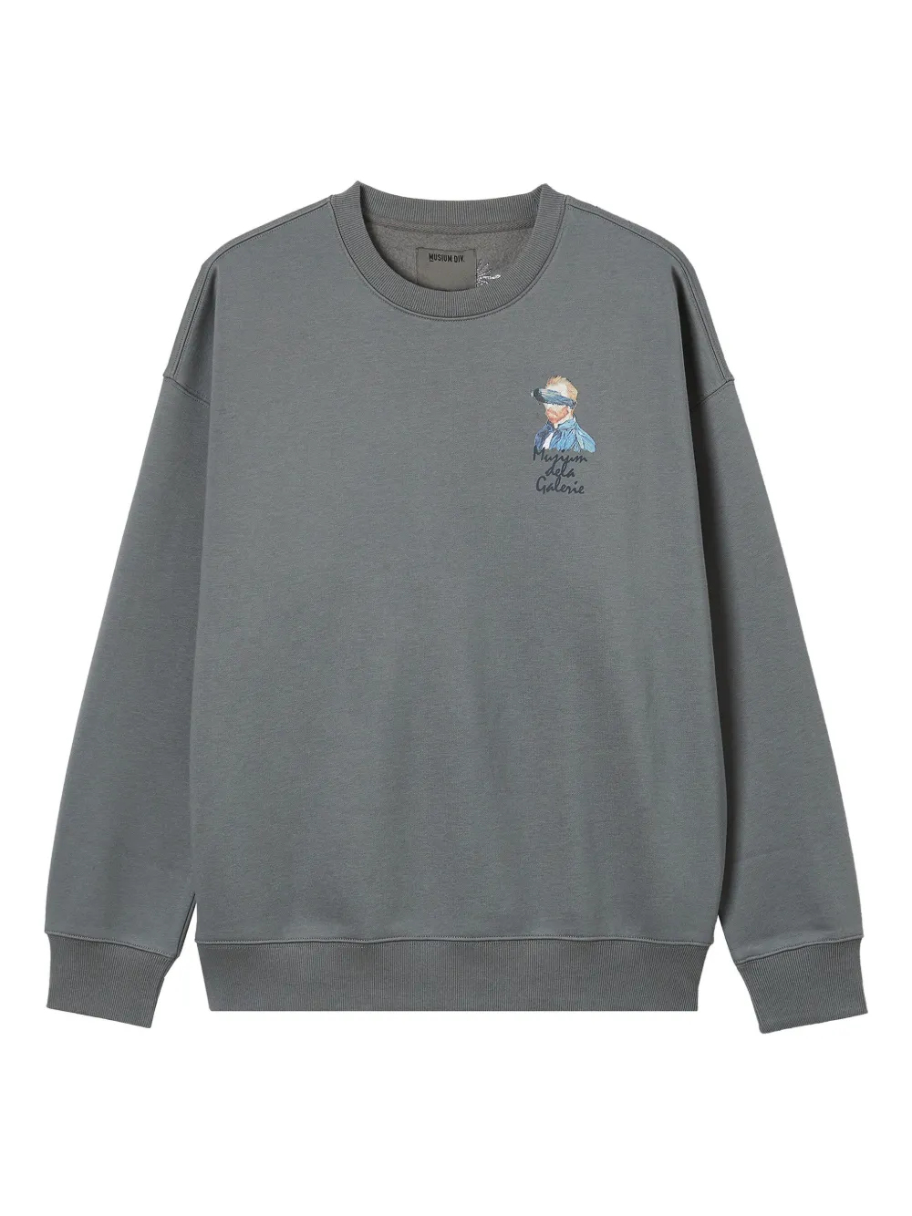Musium Div. Embroidered Crew-neck Sweatshirt In Gray