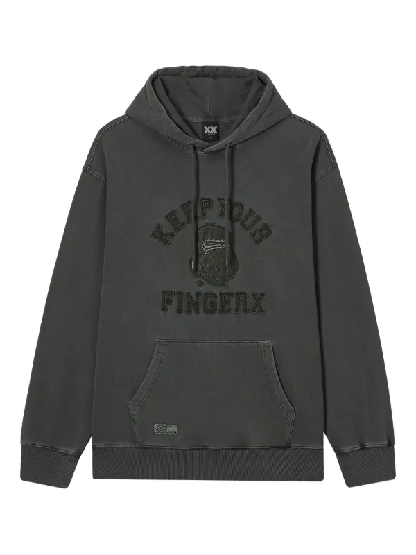 FINGERCROXX slogan-appliqué Hoodie Black FARFETCH PH