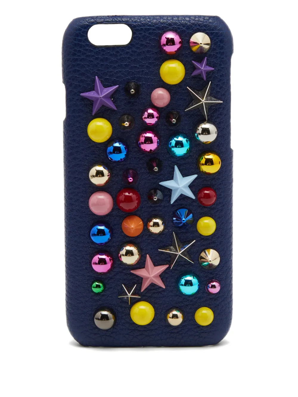 Pre-owned Dolce & Gabbana Embellished Leather Iphone 6 Case In Blue