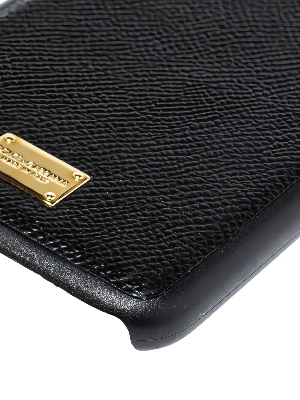 Pre-owned Dolce & Gabbana Leather Logo-plaque Iphone 7 And 8 Cover In Black