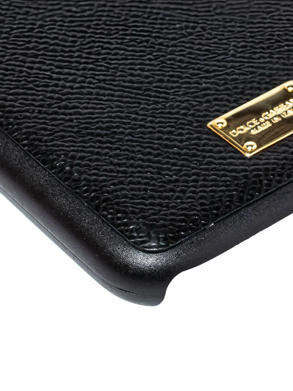 Pre-owned Dolce & Gabbana Leather Logo-plaque Iphone 7 And 8 Cover In Black