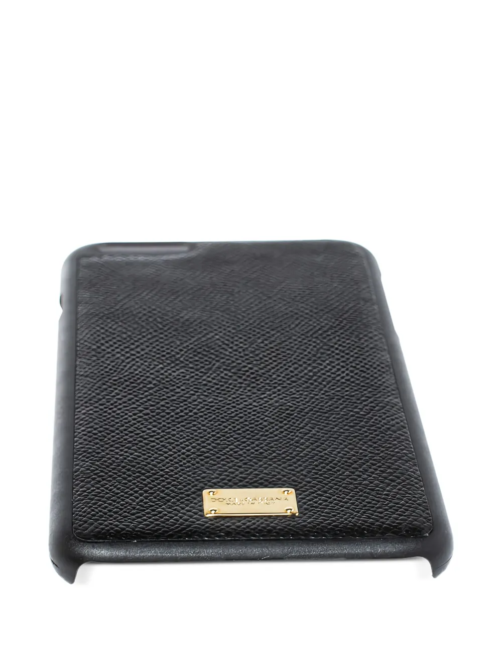 Pre-owned Dolce & Gabbana Leather Logo-plaque Iphone 7 And 8 Cover In Black