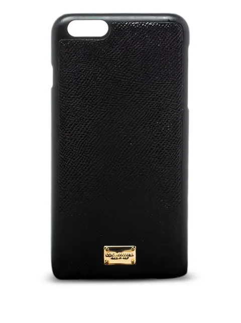 Dolce & Gabbana Pre-Owned leather logo-plaque iPhone 7 and 8 cover