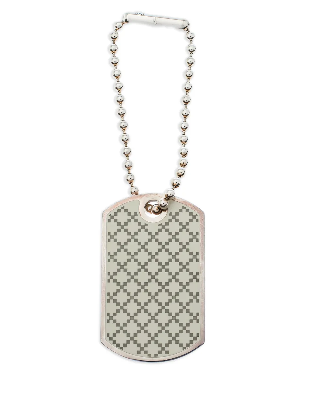 Gucci Pre-Owned Ciondolo a targhetta smaltato con motivo geometrico - Argento