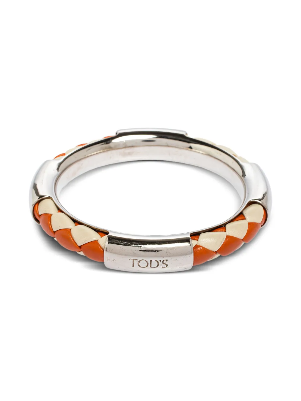 Pre-owned Tod's Leather Woven Bracelet In Silver