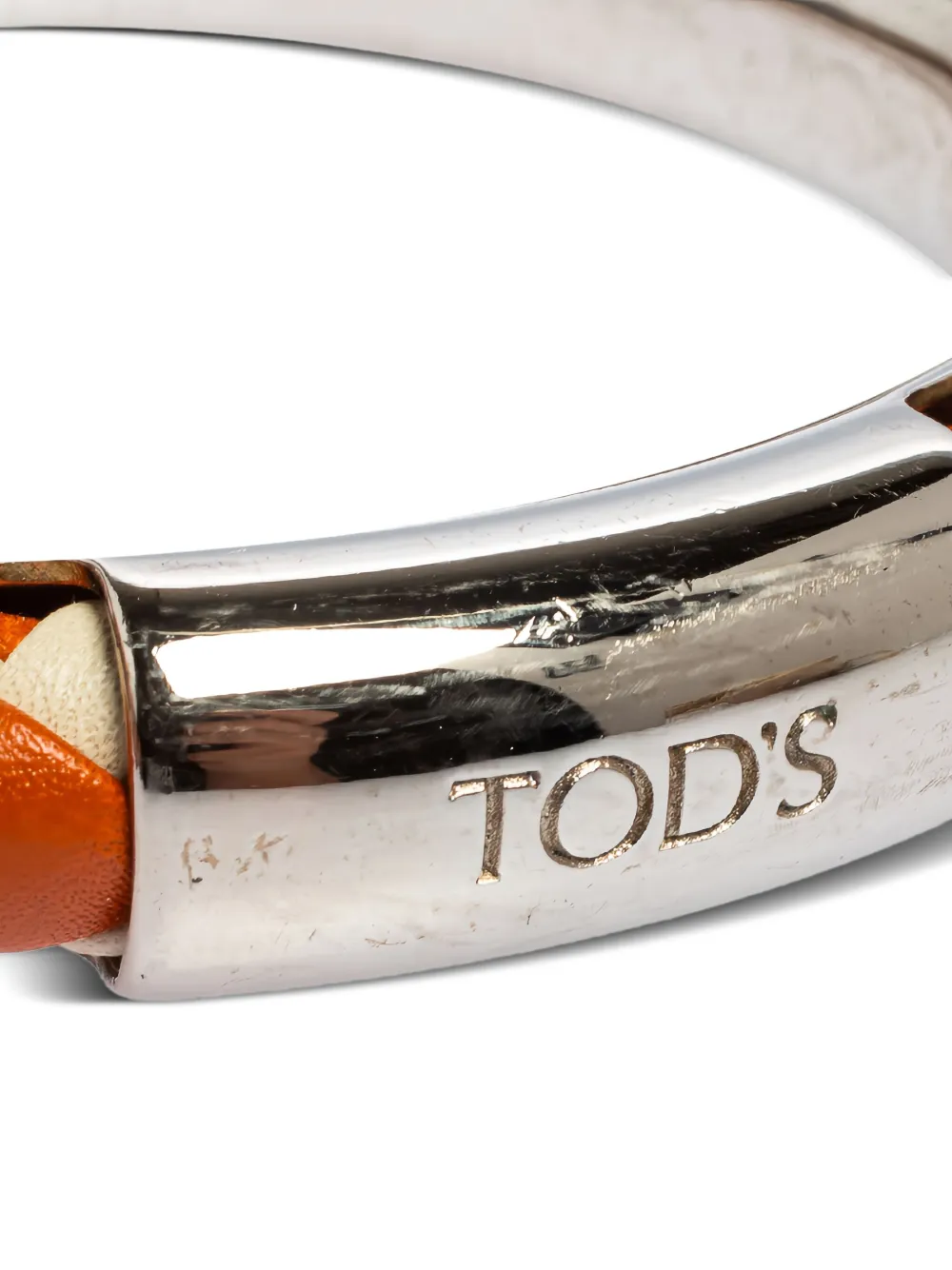 Pre-owned Tod's Leather Woven Bracelet In Silver