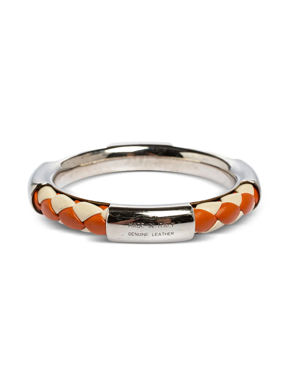 Pre-owned Tod's Leather Woven Bracelet In Silver