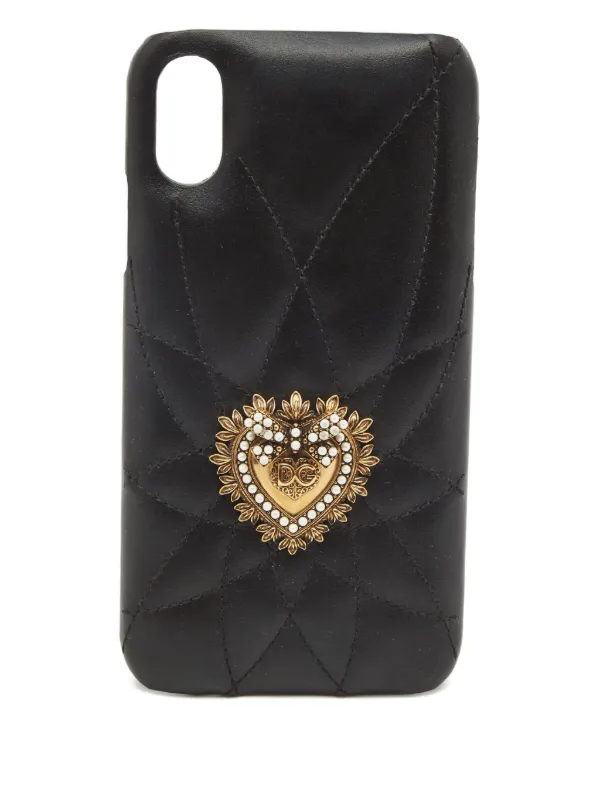 Dolce & Gabbana Pre-owned Quilted-heart Phone Cover in Black