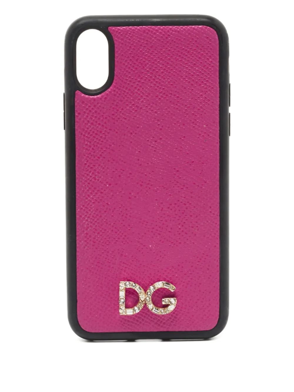 Pre-owned Dolce & Gabbana Leather Iphone X Case In Pink