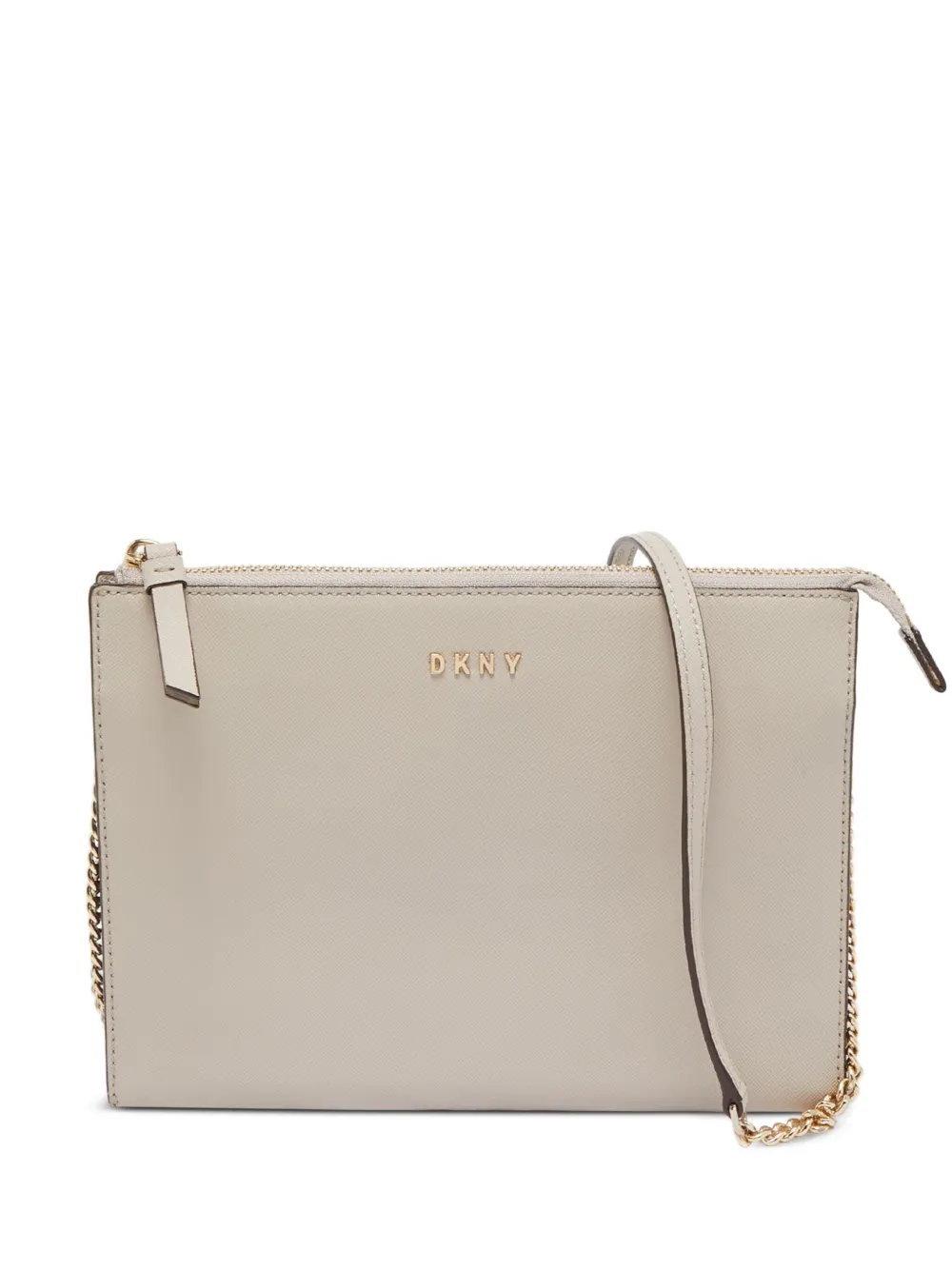 Pre-owned Dkny Leather Cross Body Bag In Neutral
