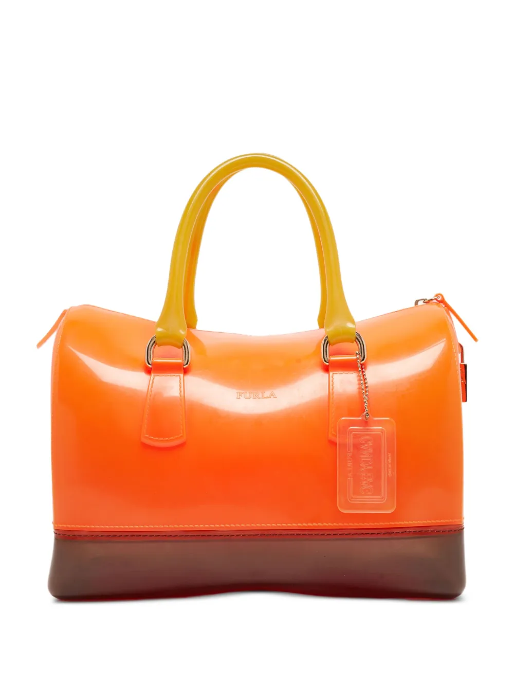 Pre-owned Furla Logo-embossed Tote Bag In Orange