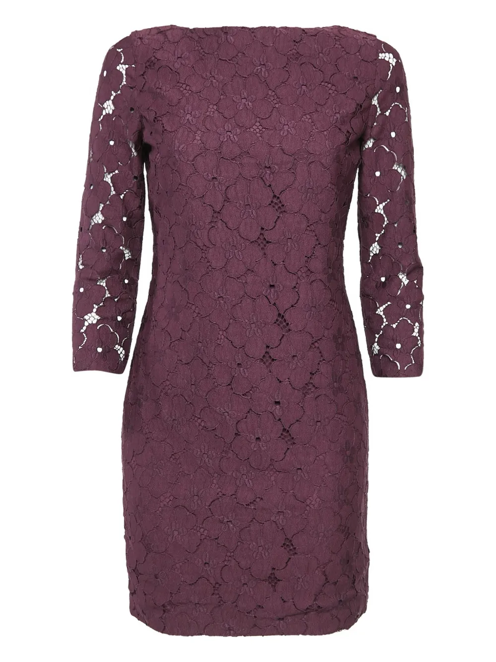 Pre-owned Diane Von Furstenberg Sarita Flower-lace Mini Dress In Purple