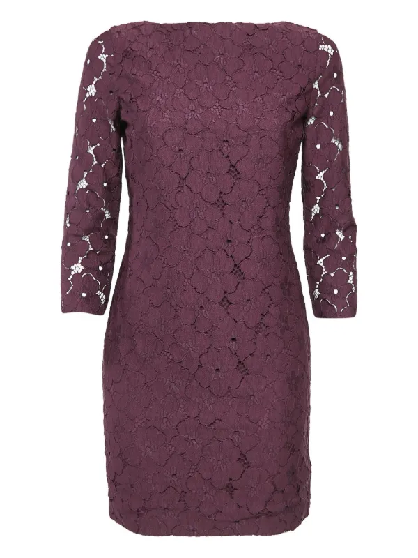 DVF Diane Von Furstenberg Sarita flower-lace Mini Dress | Purple | FARFETCH GE DVF Diane Von Furstenberg Sarita flower-lace Mini Dress | Purple | FARFETCH GE