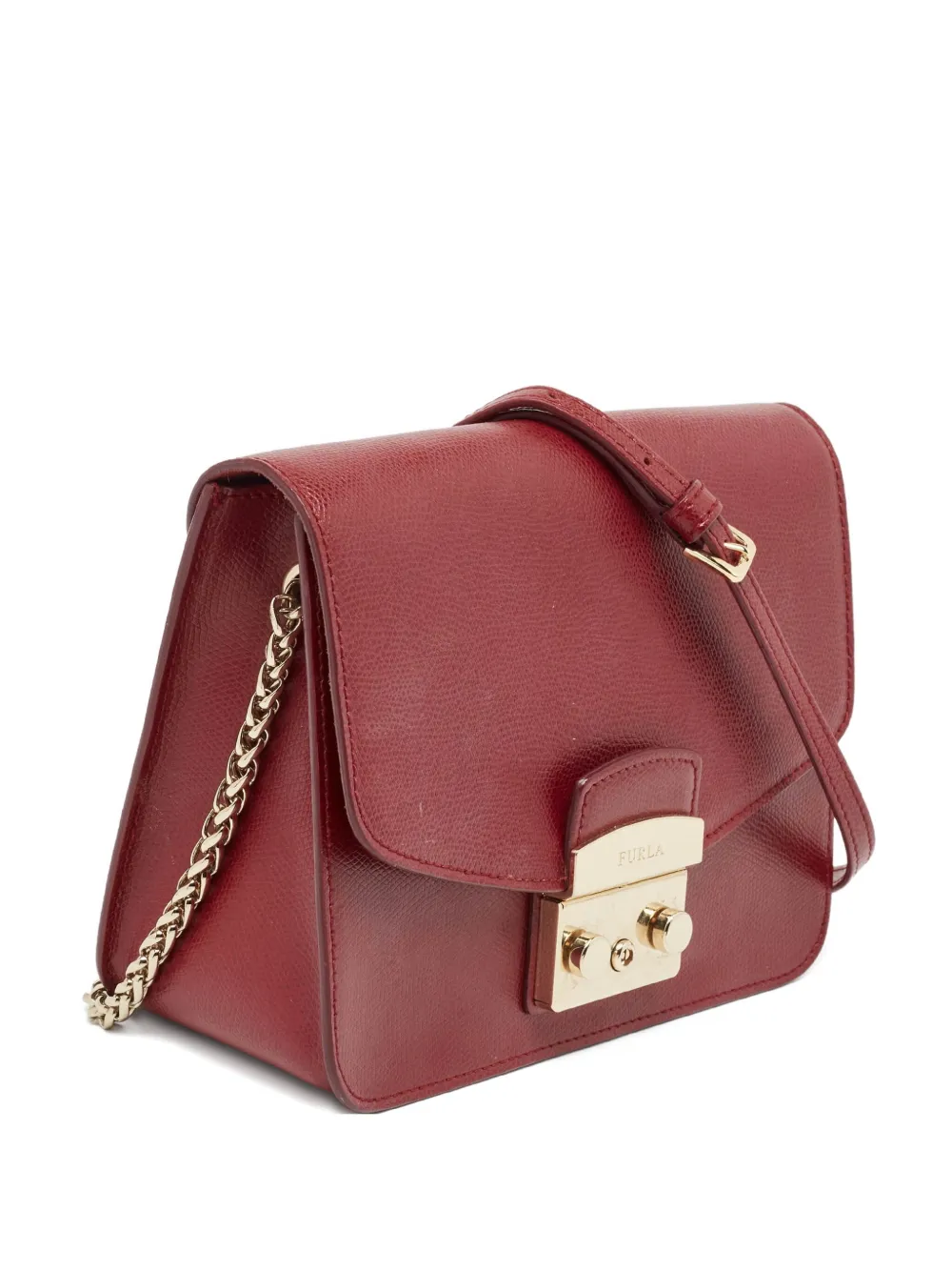 Pre-owned Furla Metropolis Shoulder Bag In Red