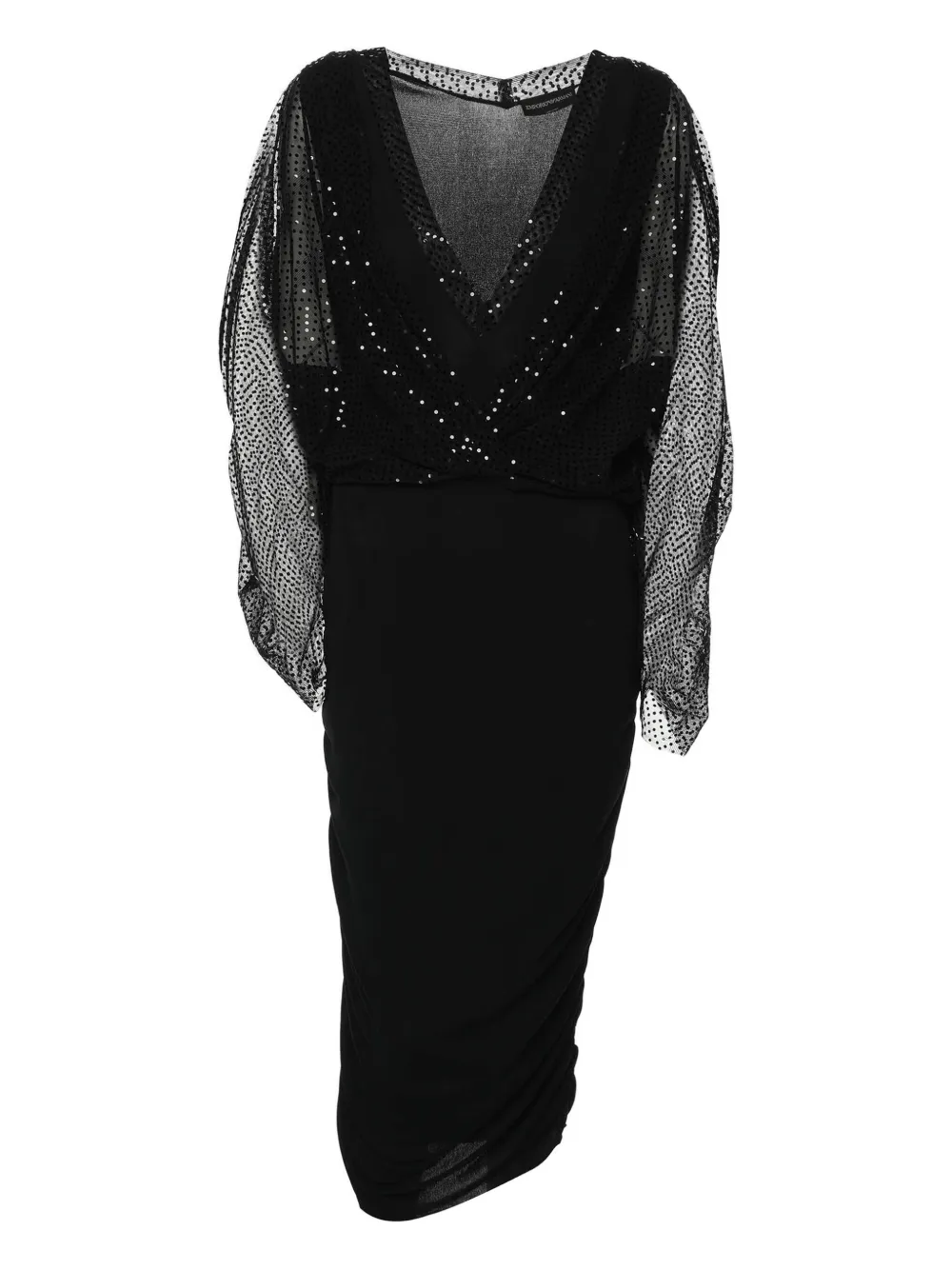 Pre-owned Emporio Armani Sequin-embellished Tulle Dress In Black