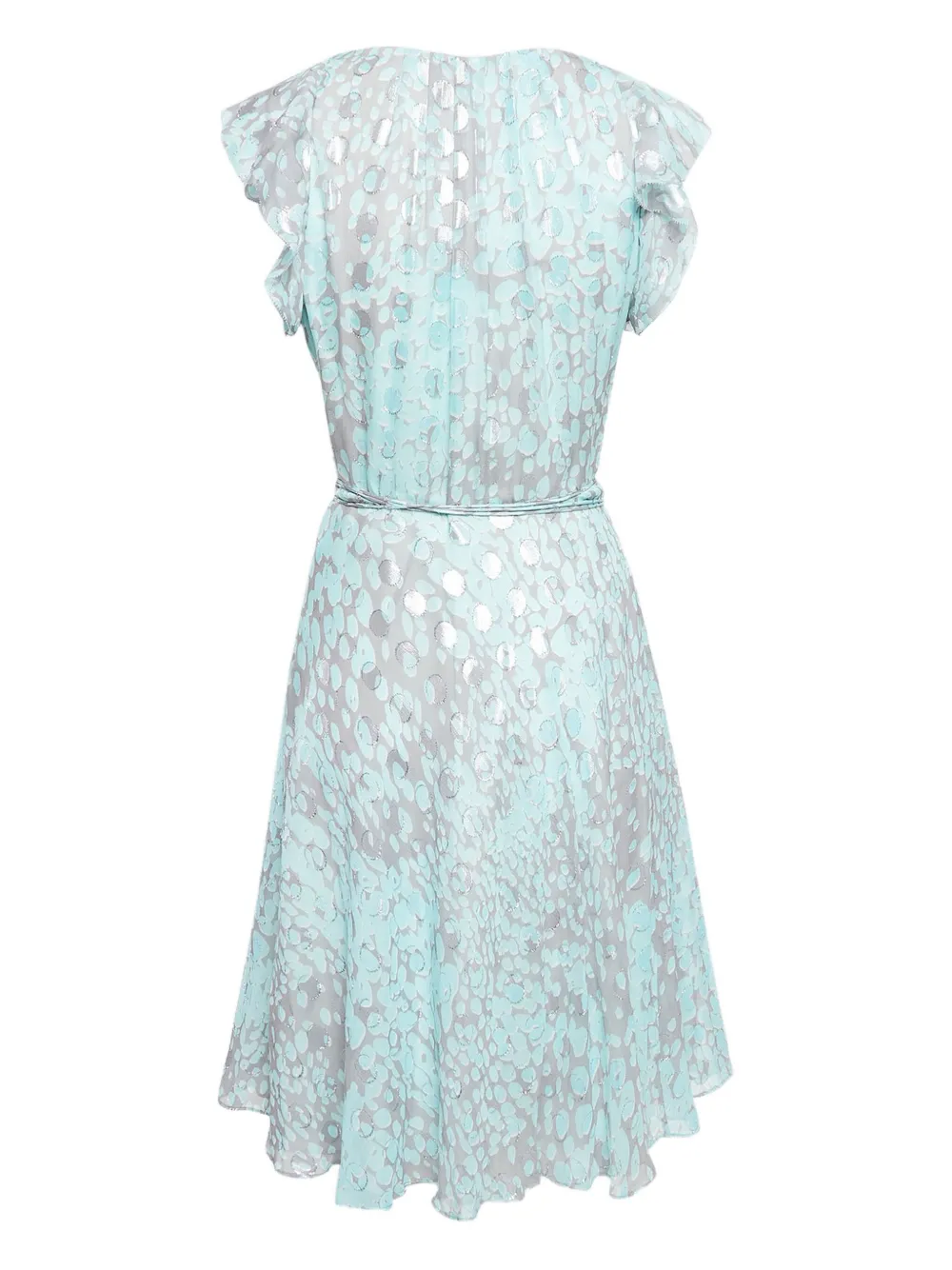 DVF Diane von Furstenberg Wikkeljurk met metallic print - Blauw