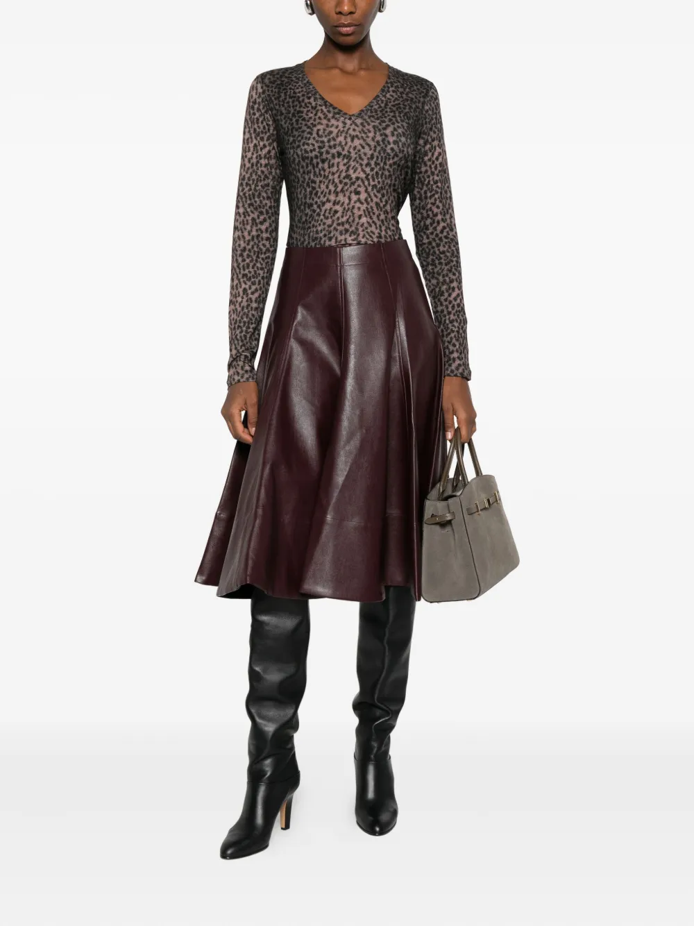 Majestic Filatures leopard-print v-neck sweater | Knitted Sweaters | Image 2