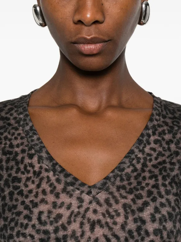 Majestic Filatures leopard-print v-neck Sweater Pink FARFETCH HK