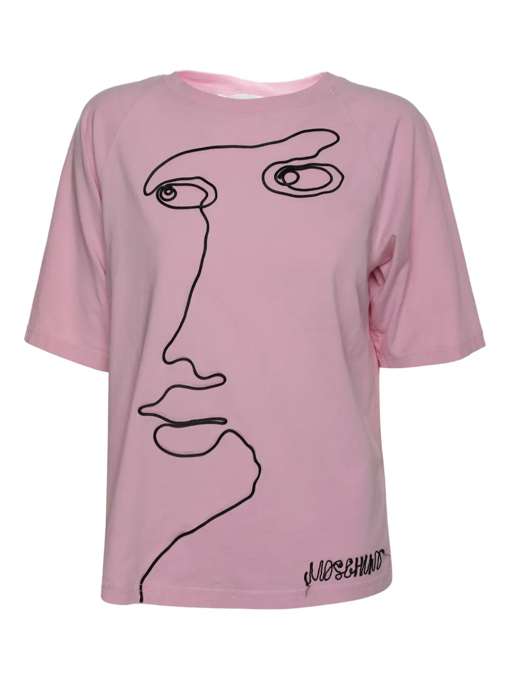 Moschino Pre-Owned T-shirt in cotone con applicazione - Rosa