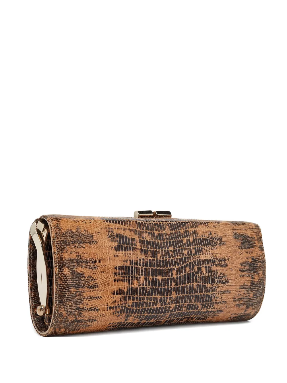 Jimmy Choo Pre-Owned snakeskin-pattern clutch bag | Brown | Image 1