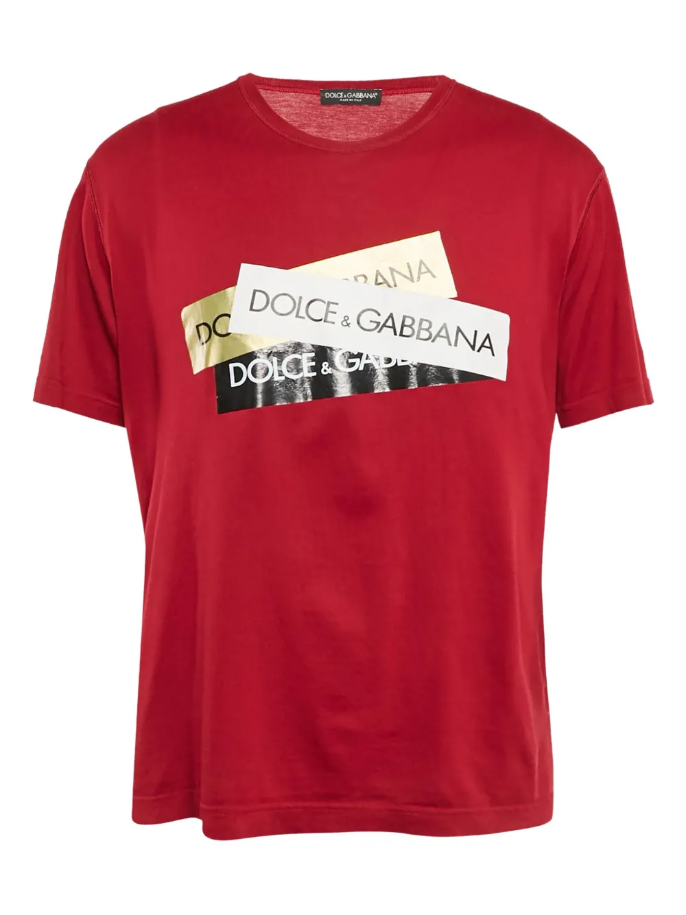 Dolce & Gabbana Pre-Owned T-shirt in cotone con stampa logo - Rosso