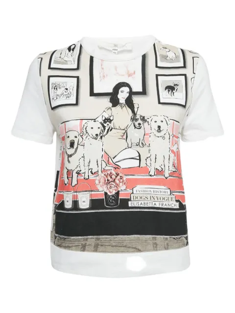Elisabetta Franchi dog-print cotton T-shirt