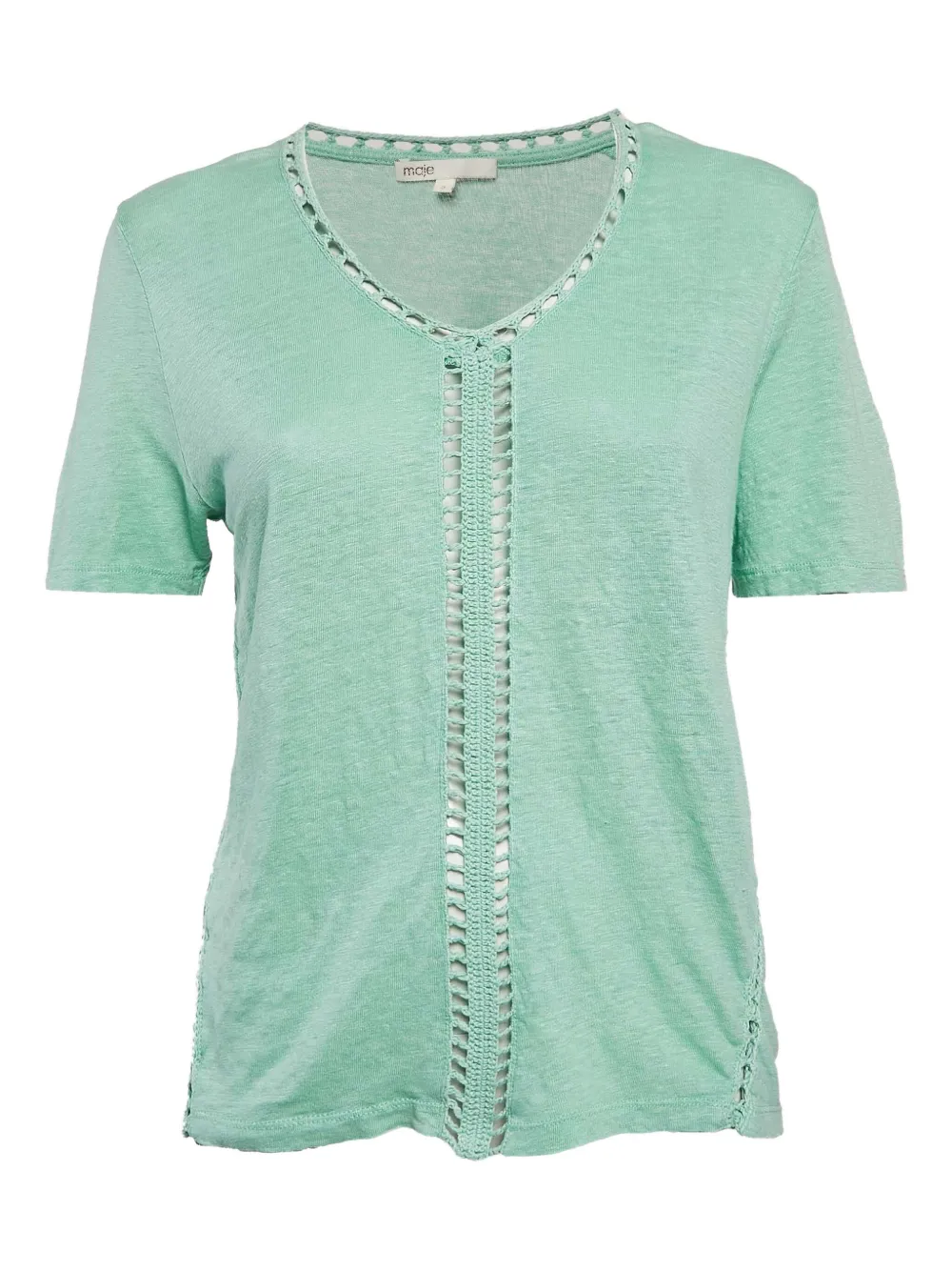 Maje T-Shirt mit gehäkeltem Detail - Blau
