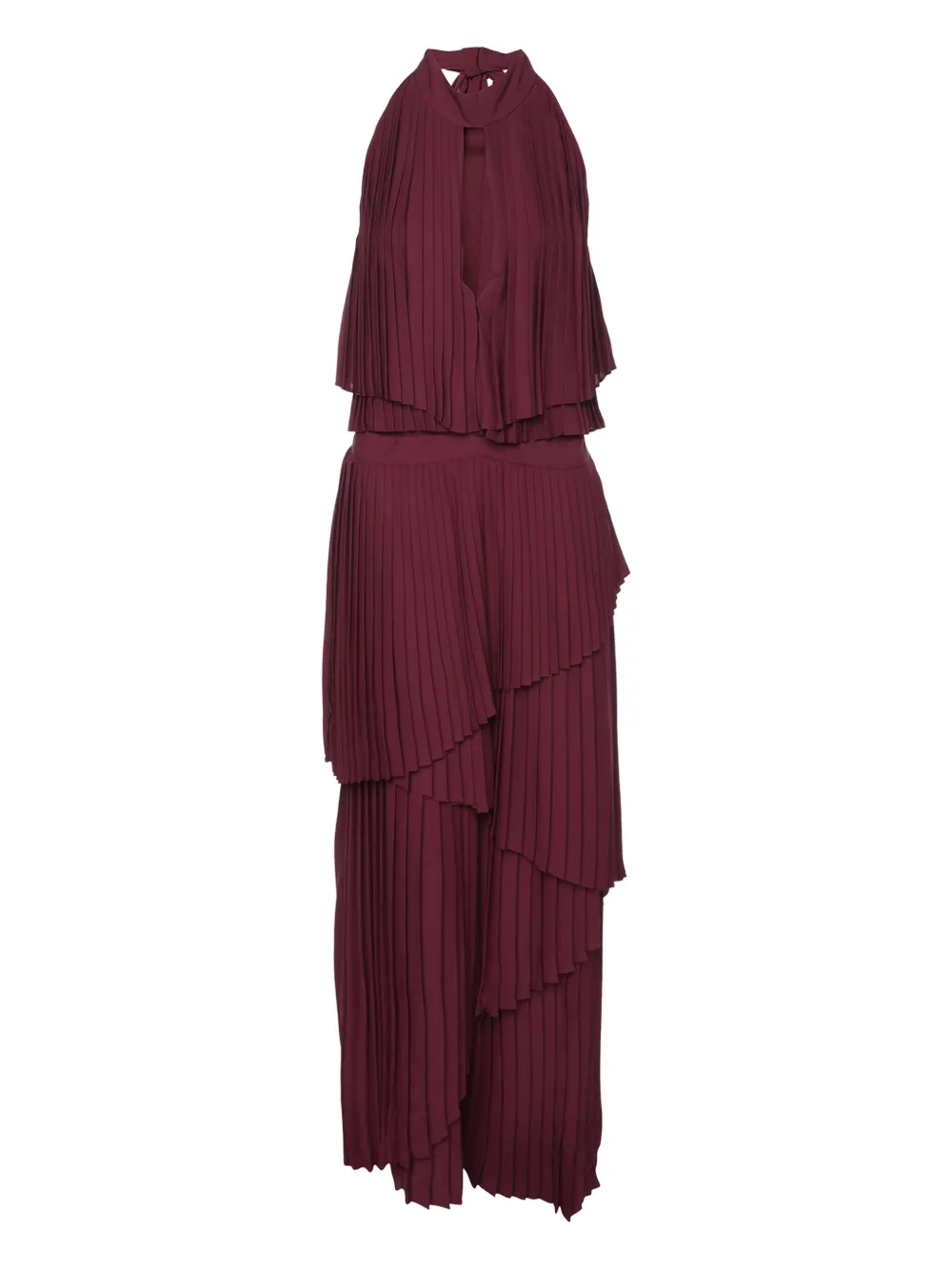Elie Saab Plissiertes Neckholder-Kleid - Rot