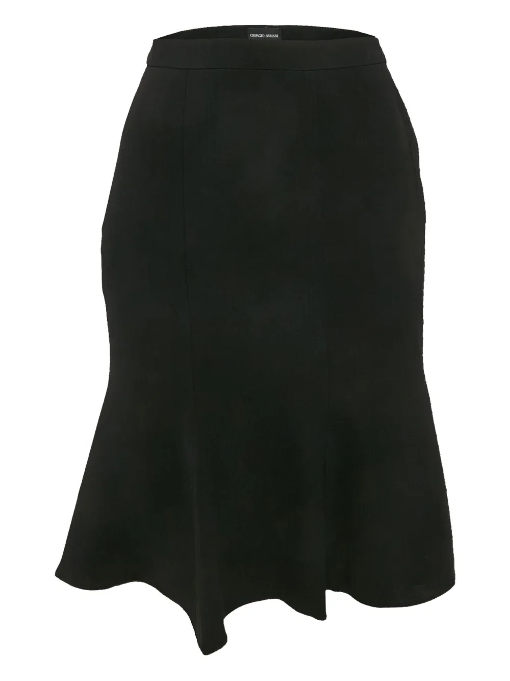 Pre-owned Armani Vintage Silk Skirt In Black