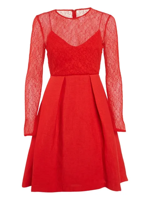 SANDRO floral-lace pleat-detail dress