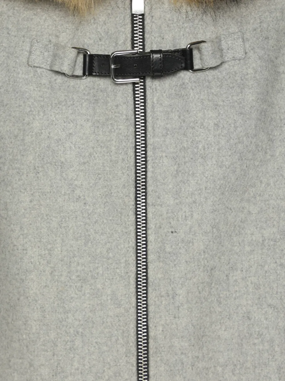 MAJE Pre-owned Faux-fur Hooded Coat In Gray