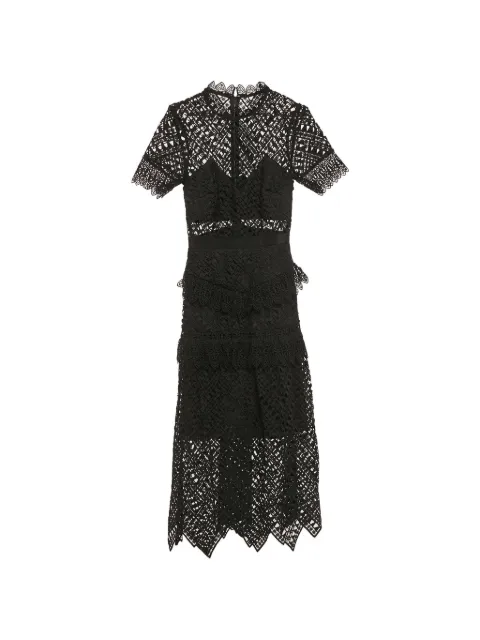 Self-Portrait tiered laced midi dress