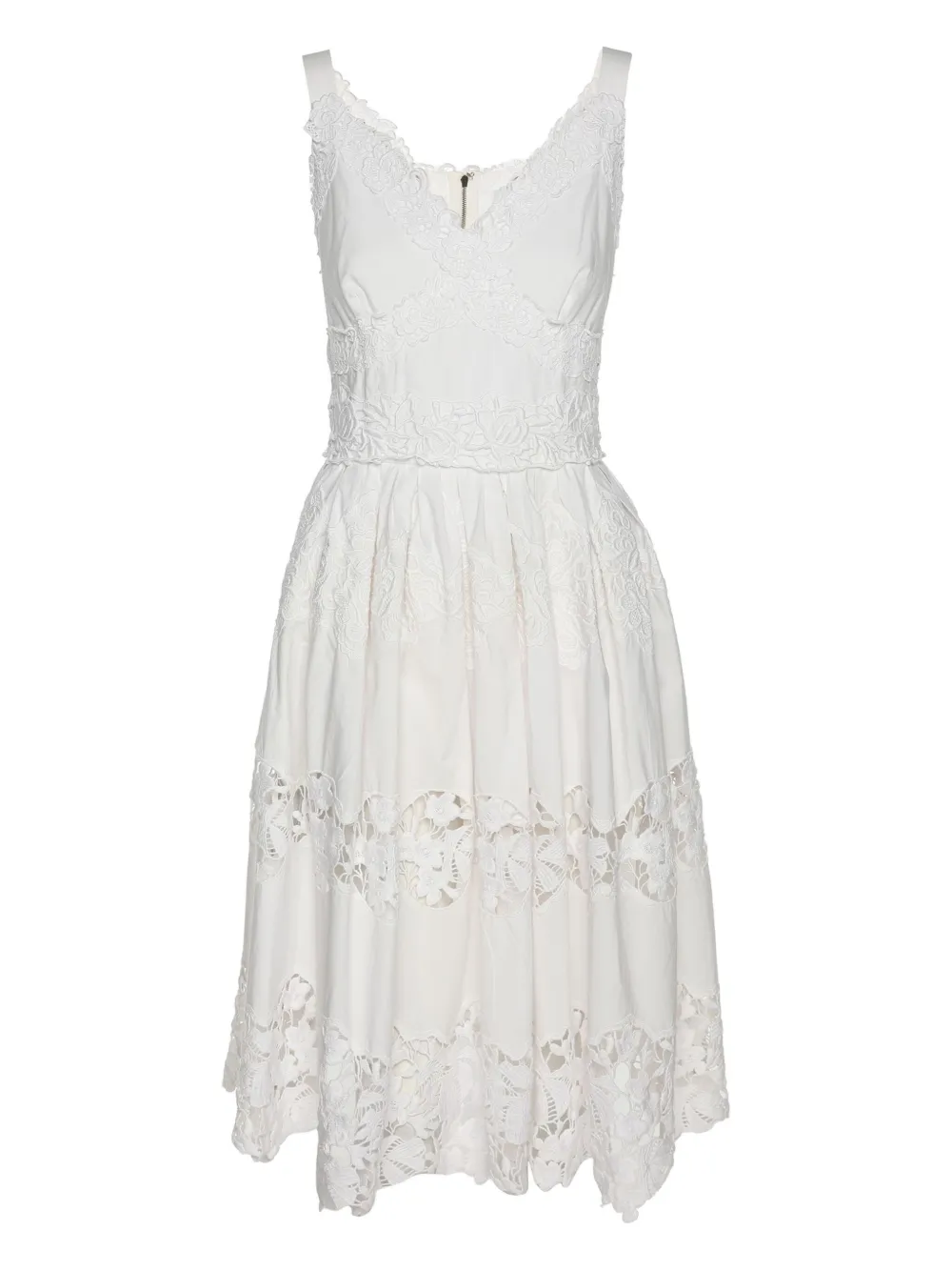 Dolce & Gabbana Pre-Owned Abito midi in pizzo a fiori - Bianco